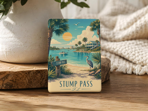 Stump Pass FL Fridge Magnet, Florida Coastal Inlet Souvenir Magnet, Stump Pass State Park Gift, Beach Vacation Keepsake