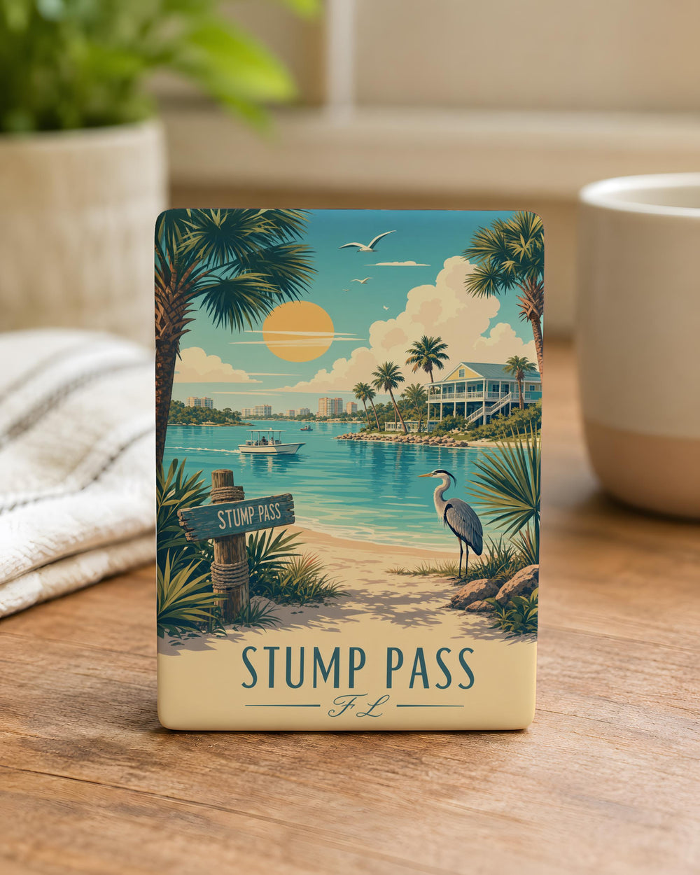 Stump Pass FL Fridge Magnet, Florida Coastal Inlet Souvenir Magnet, Stump Pass State Park Gift, Beach Vacation Keepsake