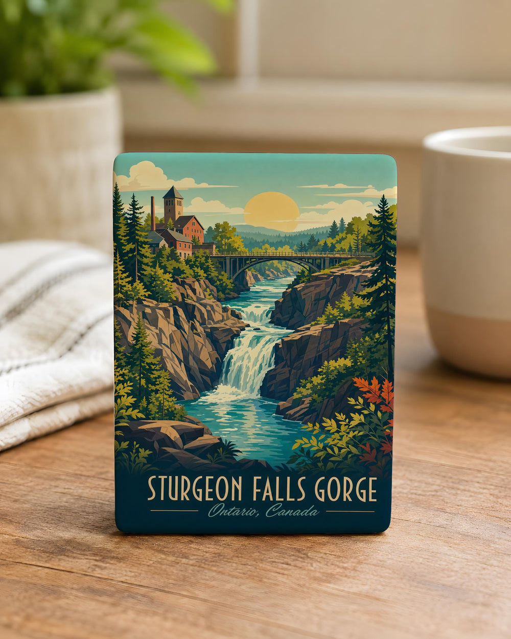 Sturgeon Falls Gorge Fridge Magnet, Scenic Waterfall Canyon Souvenir, Nature Travel Keepsake Magnet