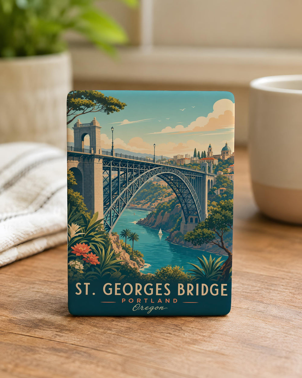 St Georges Bridge Fridge Magnet, St George’s Bridge Souvenir Magnet, Bridge Landmark Travel Gift, City Bridge Keepsake Magnet