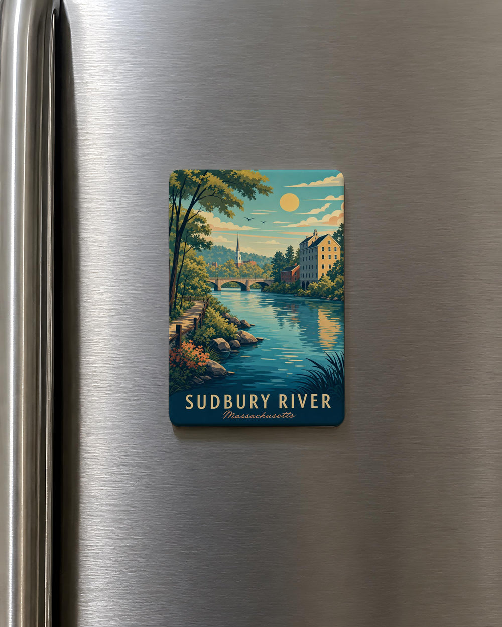 Sudbury River Fridge Magnet, Massachusetts River Souvenir, Scenic Waterway Landmark Keepsake Gift