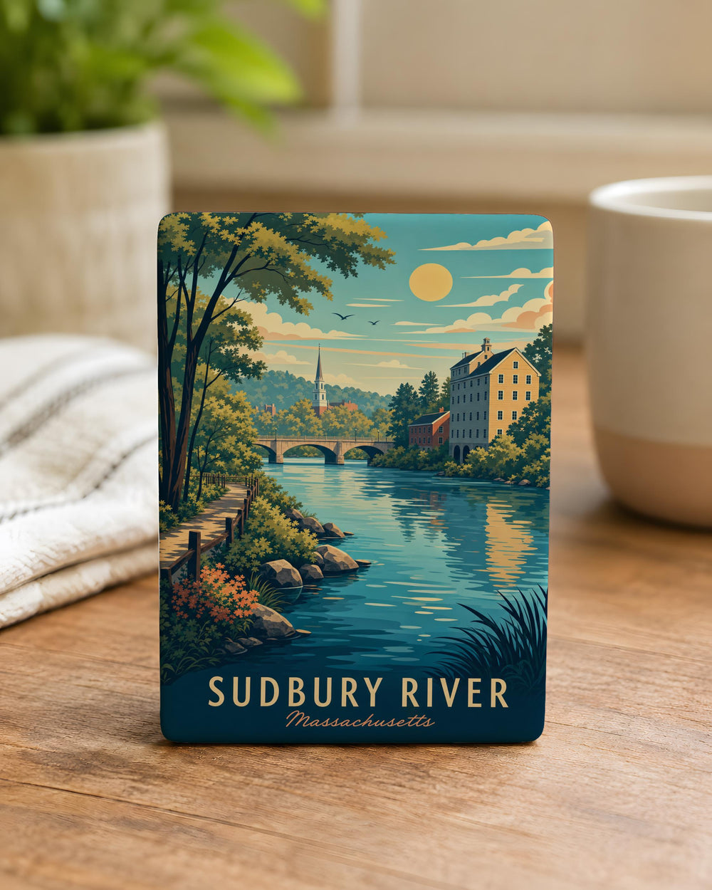 Sudbury River Fridge Magnet, Massachusetts River Souvenir, Scenic Waterway Landmark Keepsake Gift