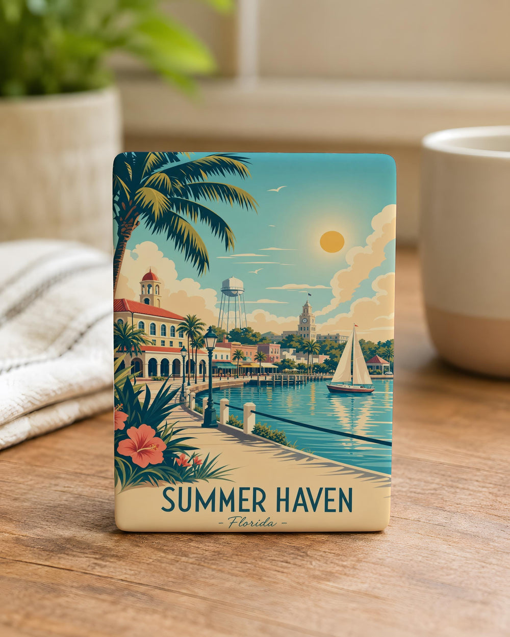 Summer Haven FL Fridge Magnet, Florida Beach Town Souvenir Magnet, Coastal Vacation Keepsake, Gulf Coast Travel Gift