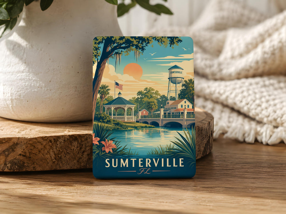 Sumterville FL Fridge Magnet, Sumterville Florida Souvenir Magnet, Travel Gift, Hometown Keepsake, Lake County FL Magnet