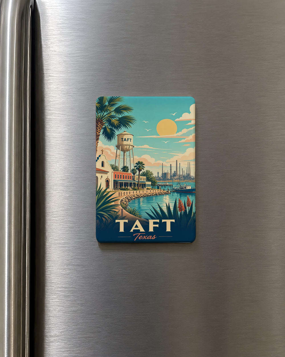 Taft TX Fridge Magnet, Taft Texas Souvenir Magnet, Coastal Bend Travel Keepsake, Texas Town Gift, Taft TX Landmark Magnet