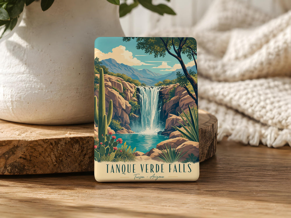 Tanque Verde Falls Fridge Magnet, Arizona Waterfall Souvenir Magnet, Tucson Nature Travel Keepsake Magnet