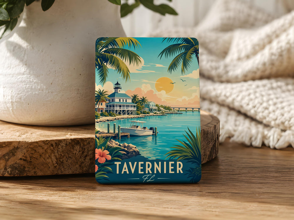 Tavernier Florida Fridge Magnet, Upper Keys Souvenir Magnet, Florida Keys Travel Gift, Coastal Town Keepsake Magnet