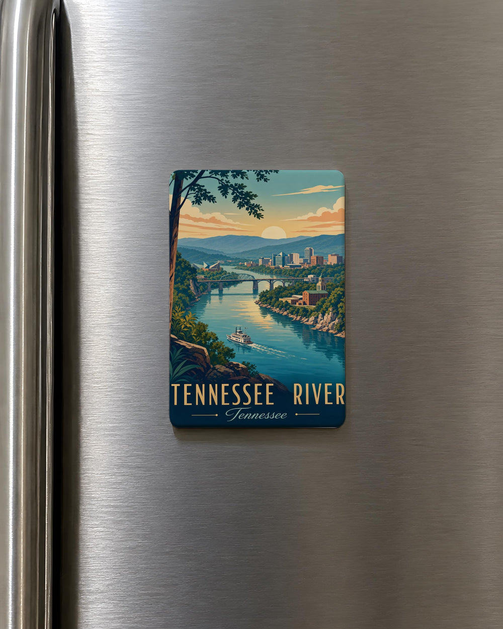 Tennessee River Fridge Magnet, Tennessee Waterway Souvenir Magnet, River Landscape Travel Gift, River Lover Kitchen Decor