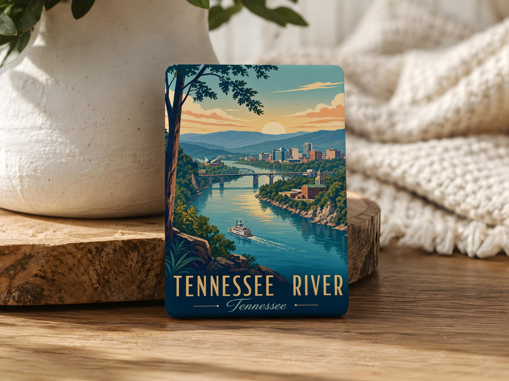 Tennessee River Fridge Magnet, Tennessee Waterway Souvenir Magnet, River Landscape Travel Gift, River Lover Kitchen Decor