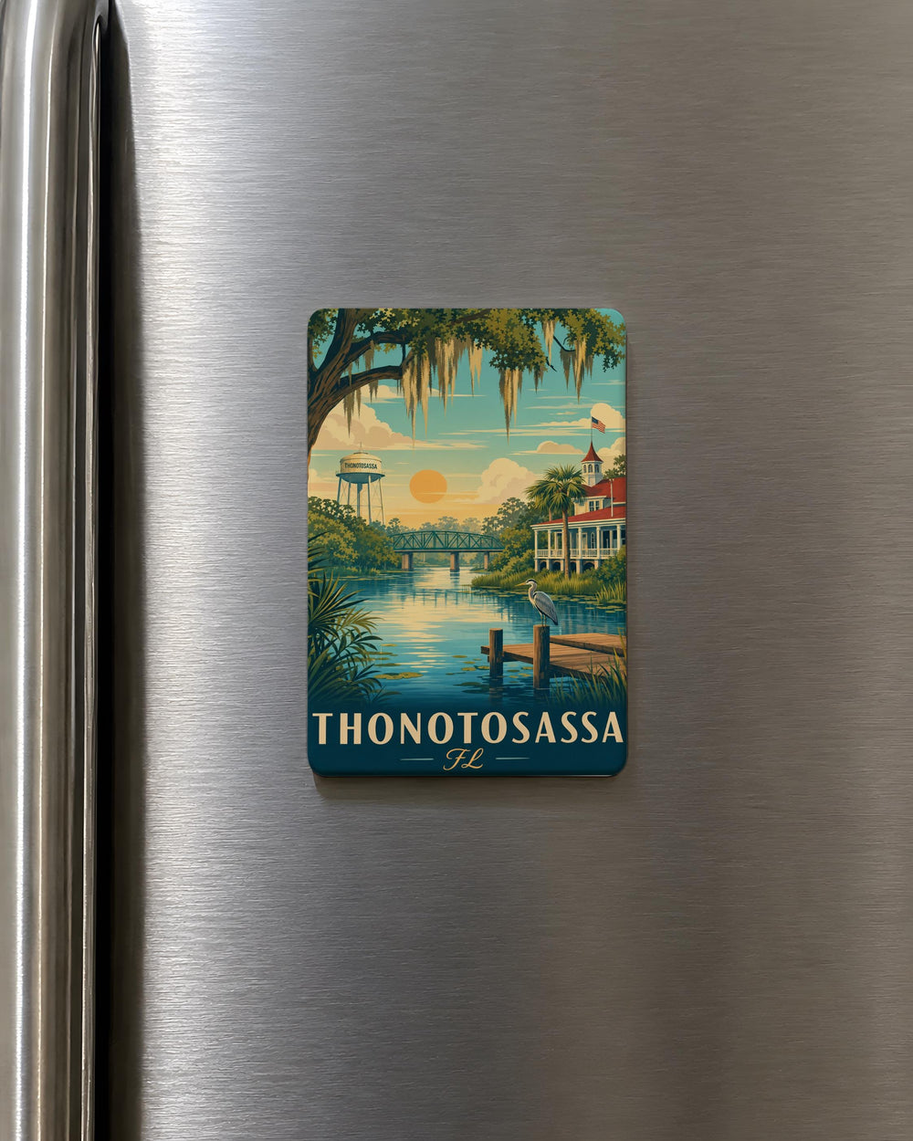 Thonotosassa FL Fridge Magnet, Florida Town Souvenir Magnet, Thonotosassa Florida Travel Keepsake Gift