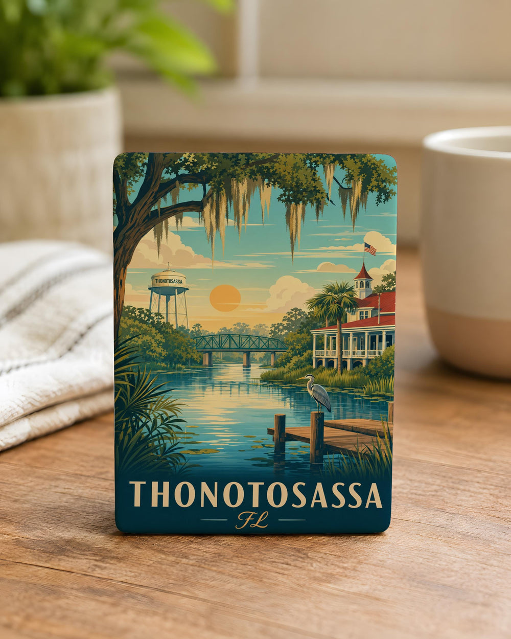 Thonotosassa FL Fridge Magnet, Florida Town Souvenir Magnet, Thonotosassa Florida Travel Keepsake Gift