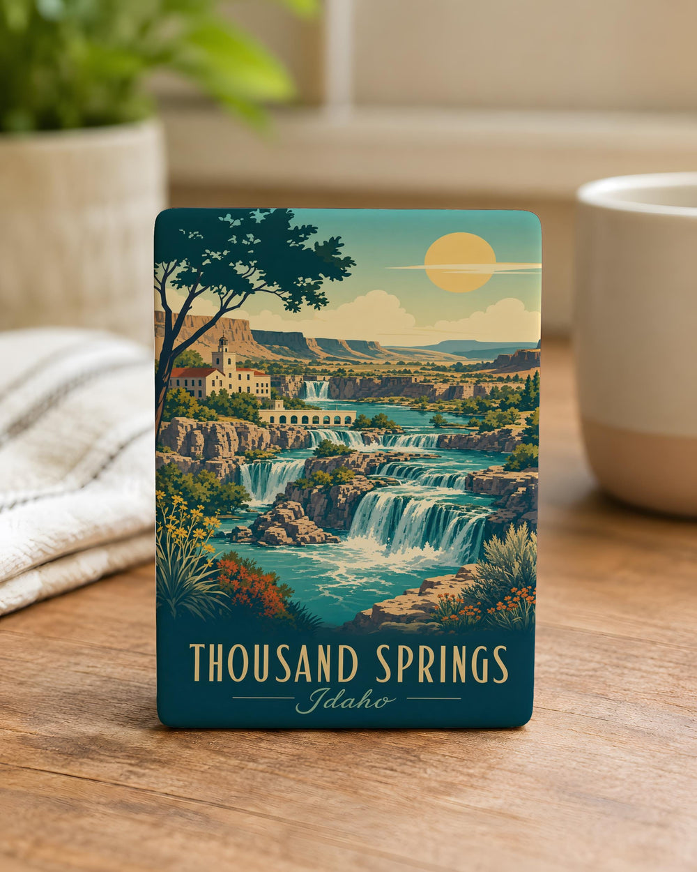 Thousand Springs Fridge Magnet, Scenic Waterfalls and Natural Springs Souvenir Magnet, Nature Landscape Refrigerator Magnet