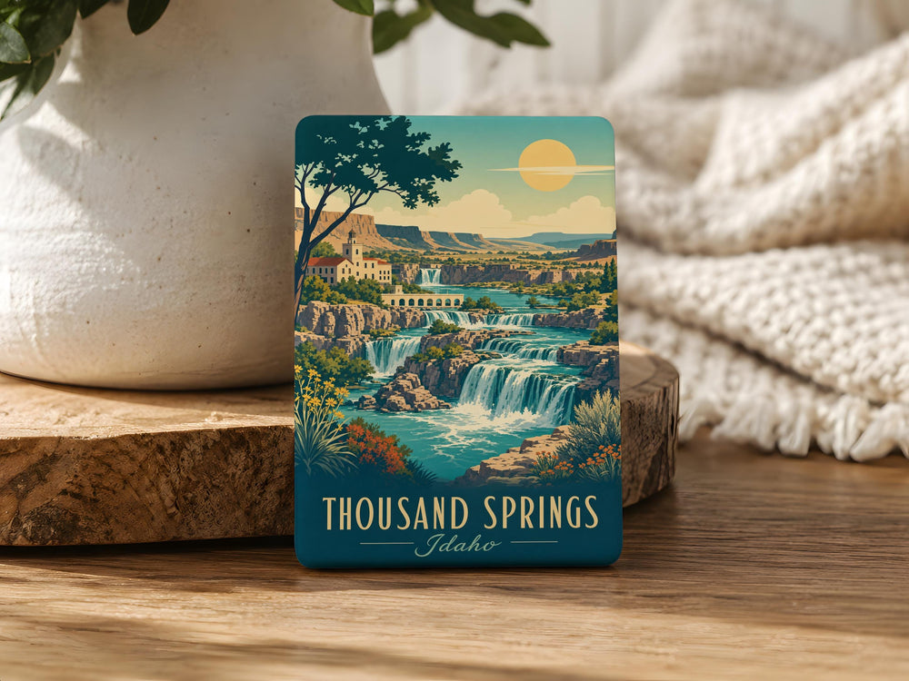 Thousand Springs Fridge Magnet, Scenic Waterfalls and Natural Springs Souvenir Magnet, Nature Landscape Refrigerator Magnet