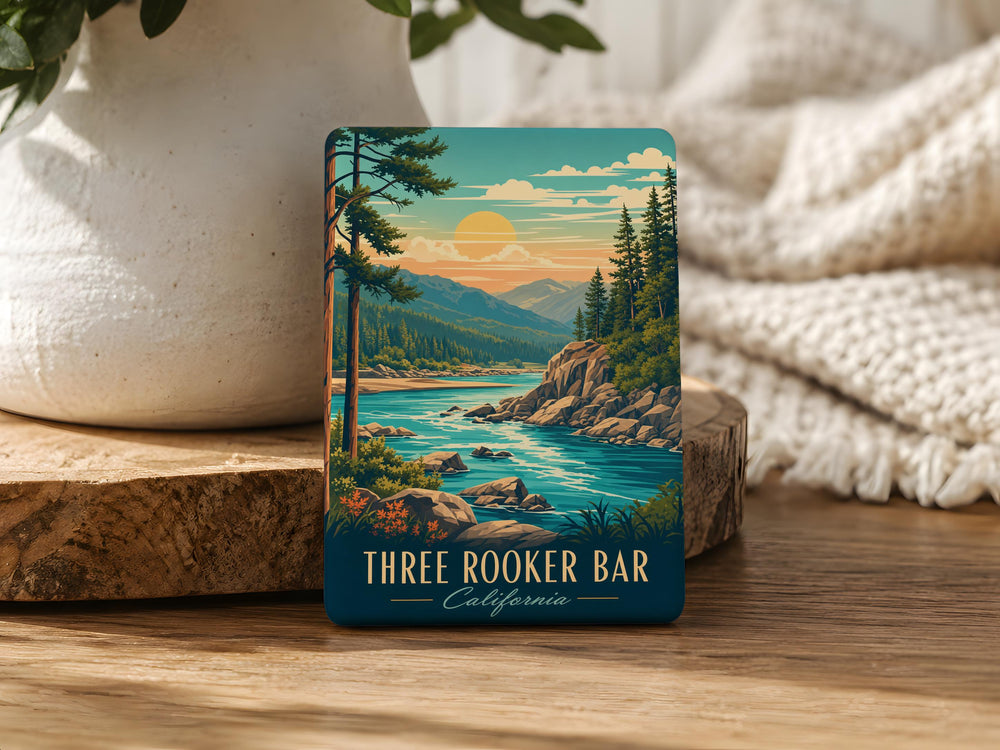 Three Rooker Bar Fridge Magnet, Bar Sign Souvenir Magnet, Pub Decor Magnet, Tavern Gift, Drink Lovers Kitchen Magnet