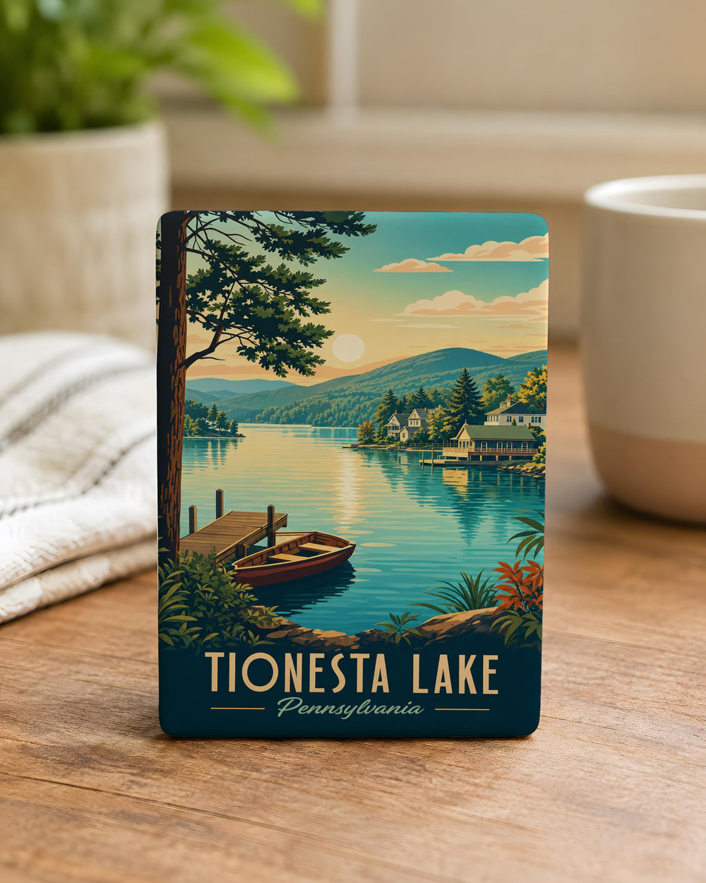 Tionesta Lake Fridge Magnet, Pennsylvania Lake Souvenir, Scenic Nature Travel Keepsake Magnet