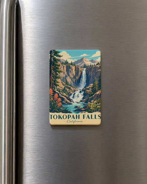 Tokopah Falls Fridge Magnet, Sequoia National Park Waterfall Souvenir, California Hiking Trail Travel Keepsake Magnet
