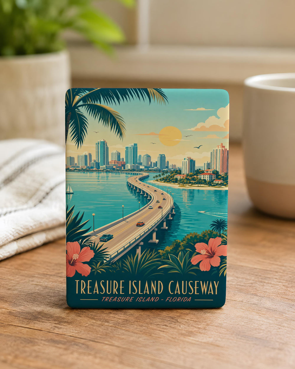 Treasure Island Causeway Fridge Magnet, San Francisco Bay Bridge Landmark Souvenir Magnet, California Travel Keepsake Gift