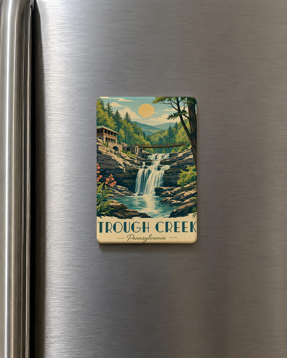 Trough Creek Fridge Magnet, Trough Creek State Park Souvenir Magnet, Pennsylvania Nature Travel Keepsake Magnet