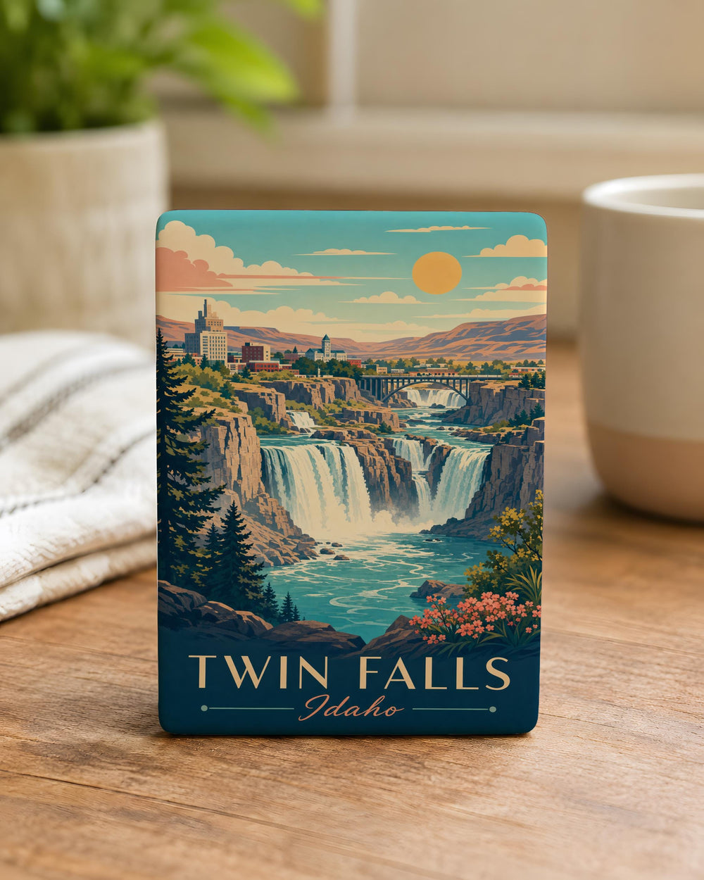 Twin Falls Idaho Fridge Magnet, Snake River Canyon Souvenir, Shoshone Falls Landmark Magnet, Idaho Travel Gift
