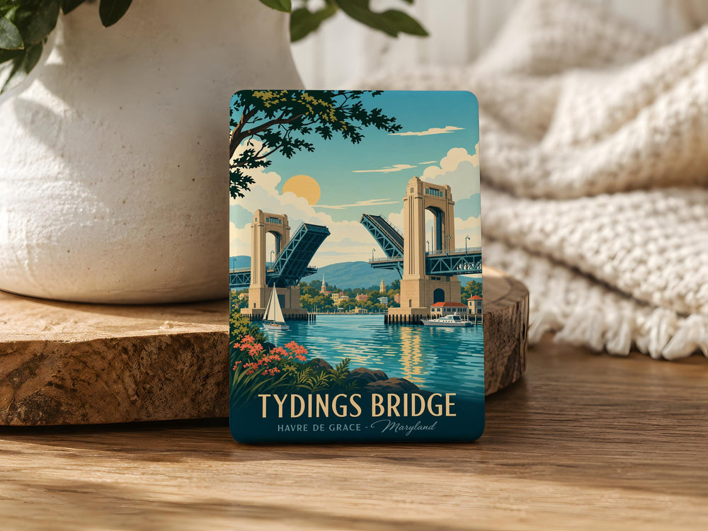 Tydings Bridge Fridge Magnet, Chesapeake Bay Bridge Souvenir, Maryland Landmark Magnet, Scenic Bridge Travel Gift