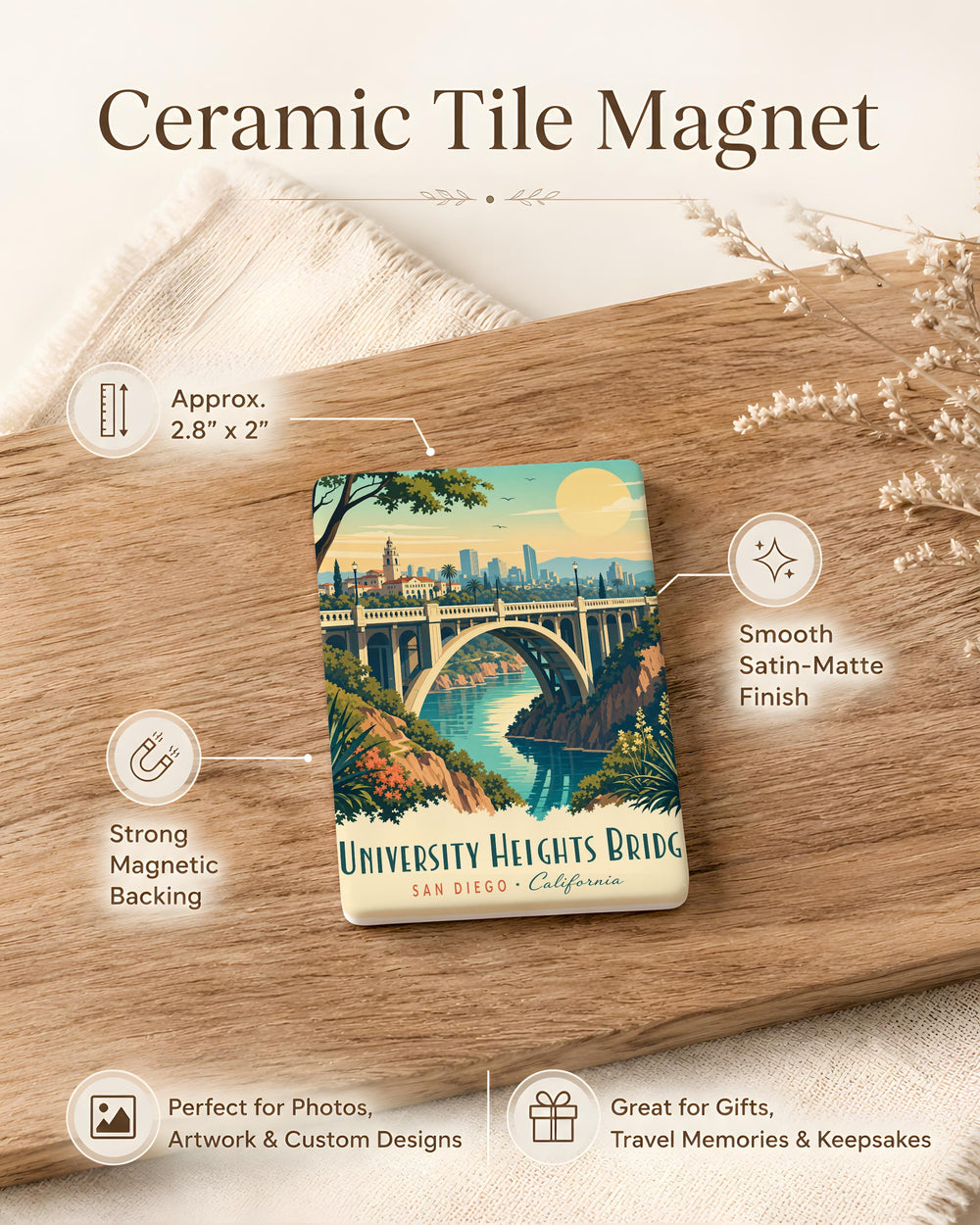 University Heights Bridge Fridge Magnet, University Heights Landmark Souvenir, Bridge Travel Keepsake, Cityscape Magnet Gift
