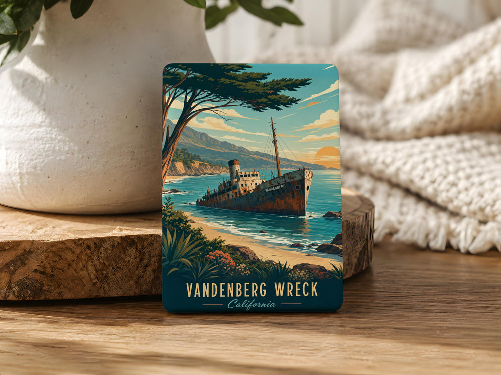 Vandenberg Wreck Fridge Magnet, Sunken Shipwreck Dive Site Souvenir, Scuba Diving Ocean Reef Gift
