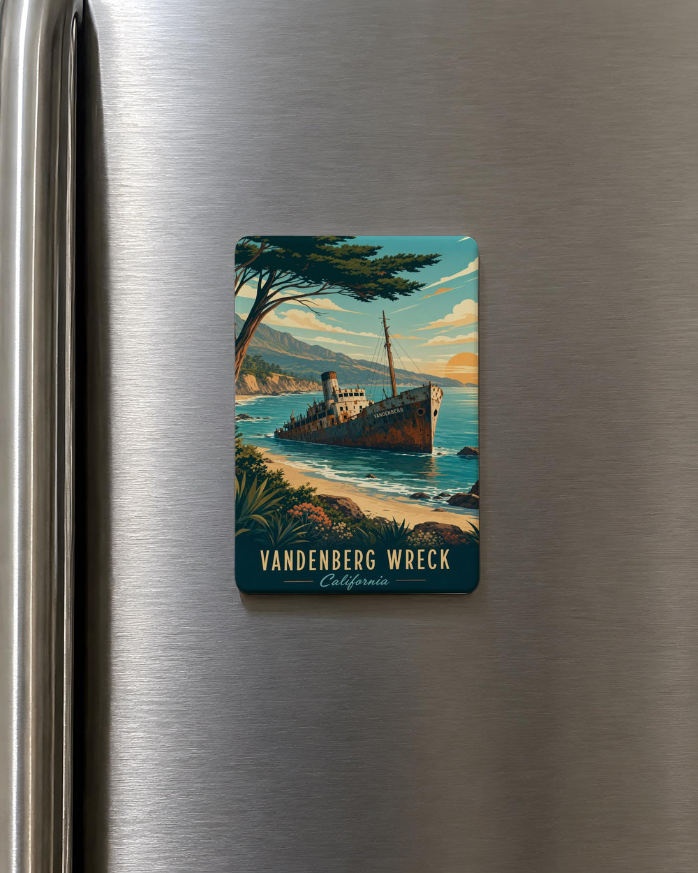 Vandenberg Wreck Fridge Magnet, Sunken Shipwreck Dive Site Souvenir, Scuba Diving Ocean Reef Gift