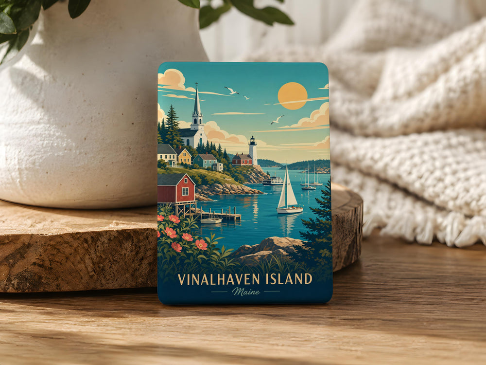 Vinalhaven Island Maine Fridge Magnet, Coastal Island Souvenir Magnet, New England Travel Keepsake Gift