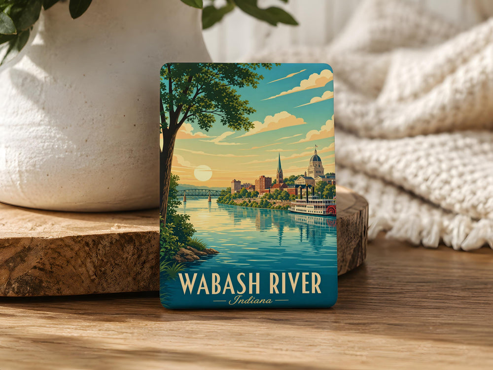 Wabash River Fridge Magnet, Indiana River Souvenir, Wabash Valley Landmark Keepsake, Midwest Travel Gift