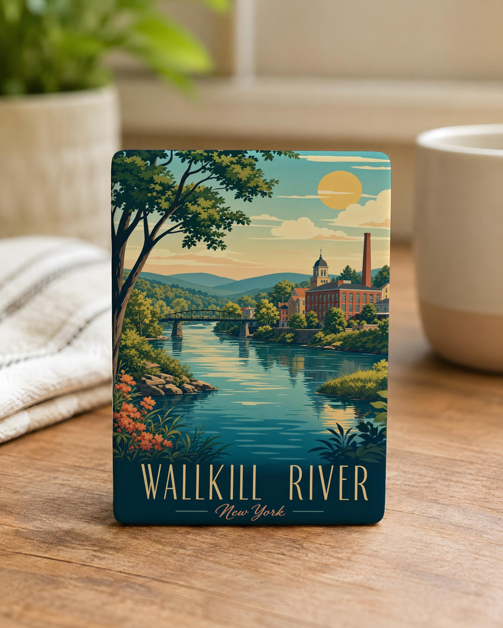 Wallkill River Fridge Magnet, Wallkill River New York Souvenir Magnet, Hudson Valley Travel Gift, River Landmark Magnet