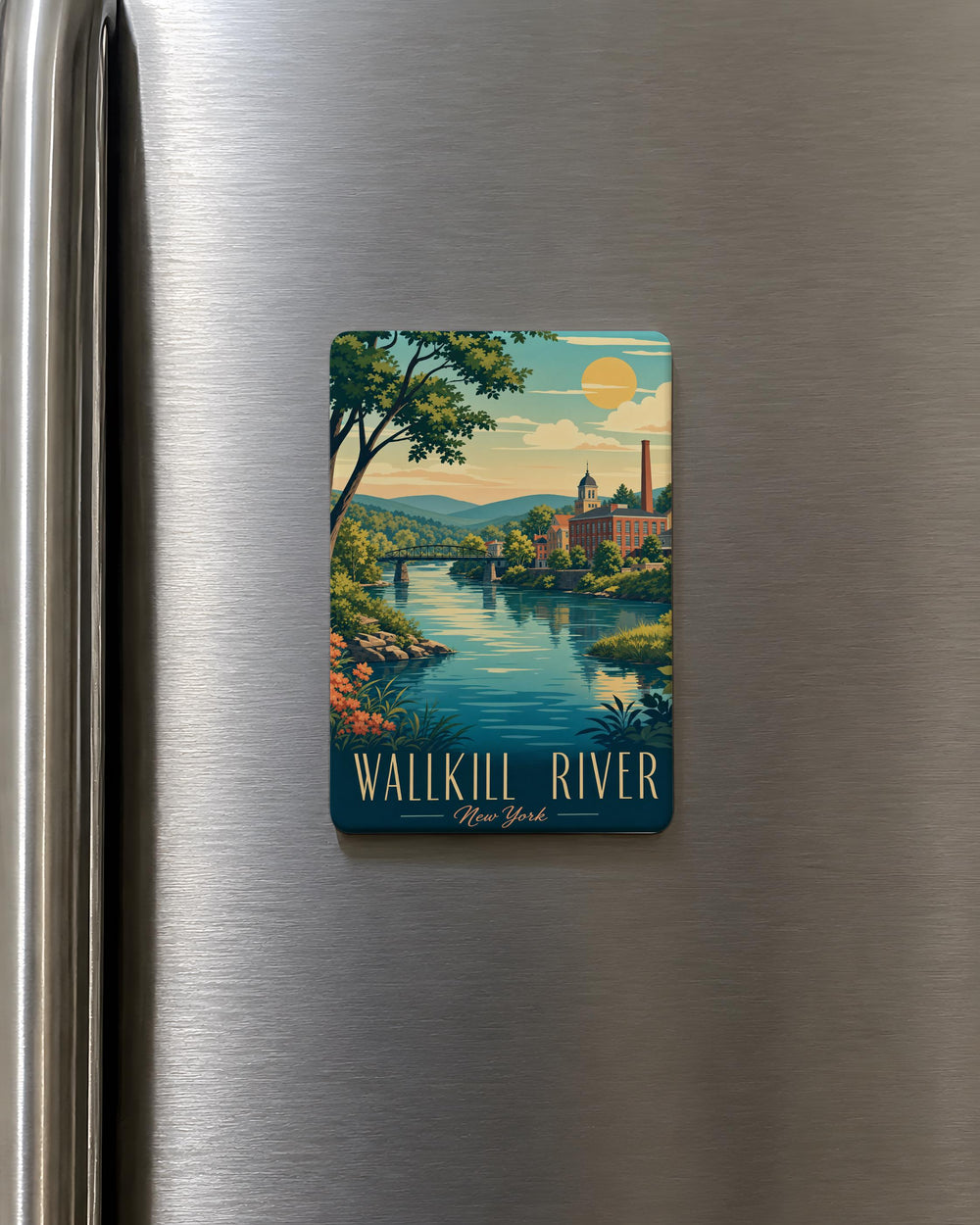 Wallkill River Fridge Magnet, Wallkill River New York Souvenir Magnet, Hudson Valley Travel Gift, River Landmark Magnet