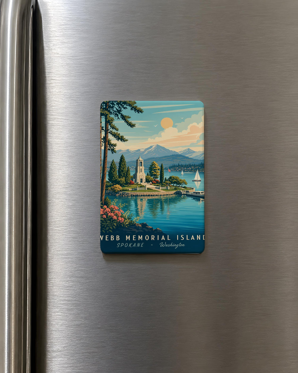 Webb Memorial Island Fridge Magnet, Island Landmark Souvenir Magnet, Travel Keepsake Refrigerator Magnet