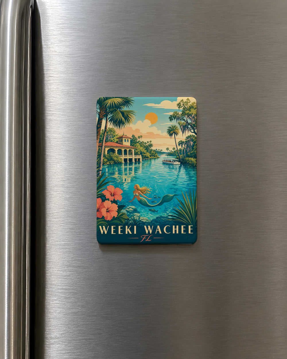 Weeki Wachee FL Fridge Magnet, Weeki Wachee Springs Florida Souvenir Magnet, Florida Travel Gift, Weeki Wachee Keepsake Magnet