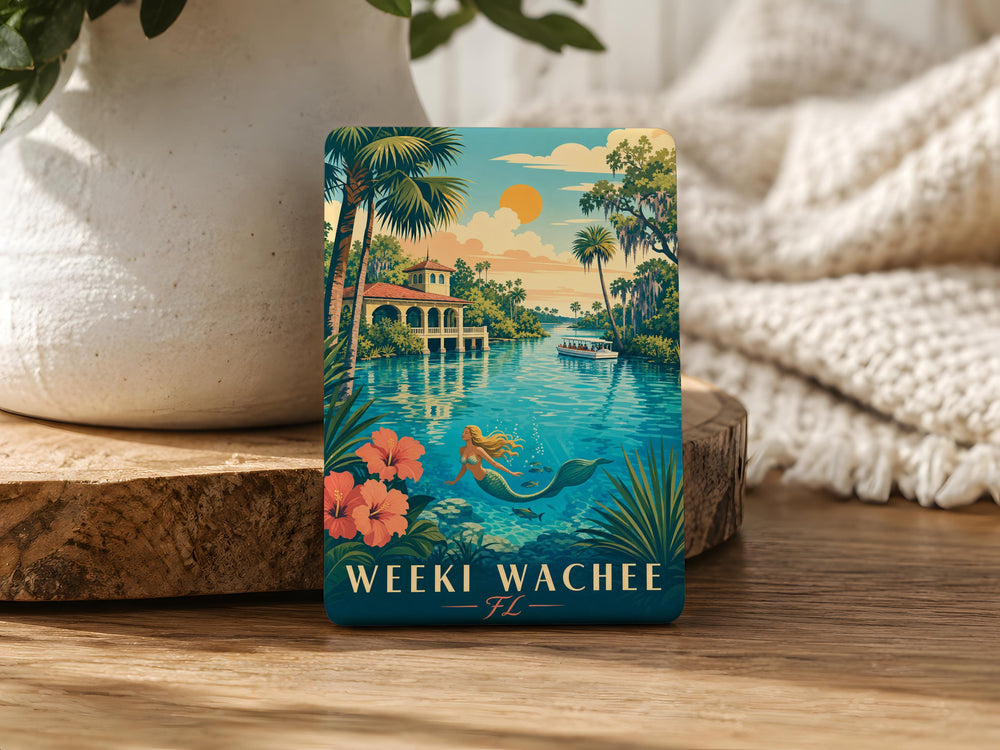 Weeki Wachee FL Fridge Magnet, Weeki Wachee Springs Florida Souvenir Magnet, Florida Travel Gift, Weeki Wachee Keepsake Magnet