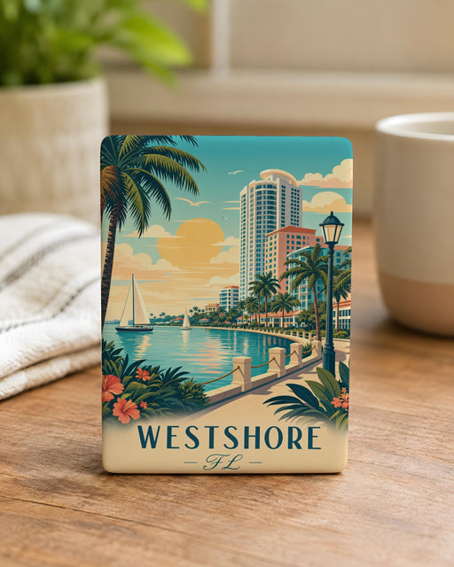Westshore Florida Fridge Magnet, Westshore FL Souvenir Magnet, Tampa Bay Area Travel Gift, Florida Vacation Keepsake Magnet