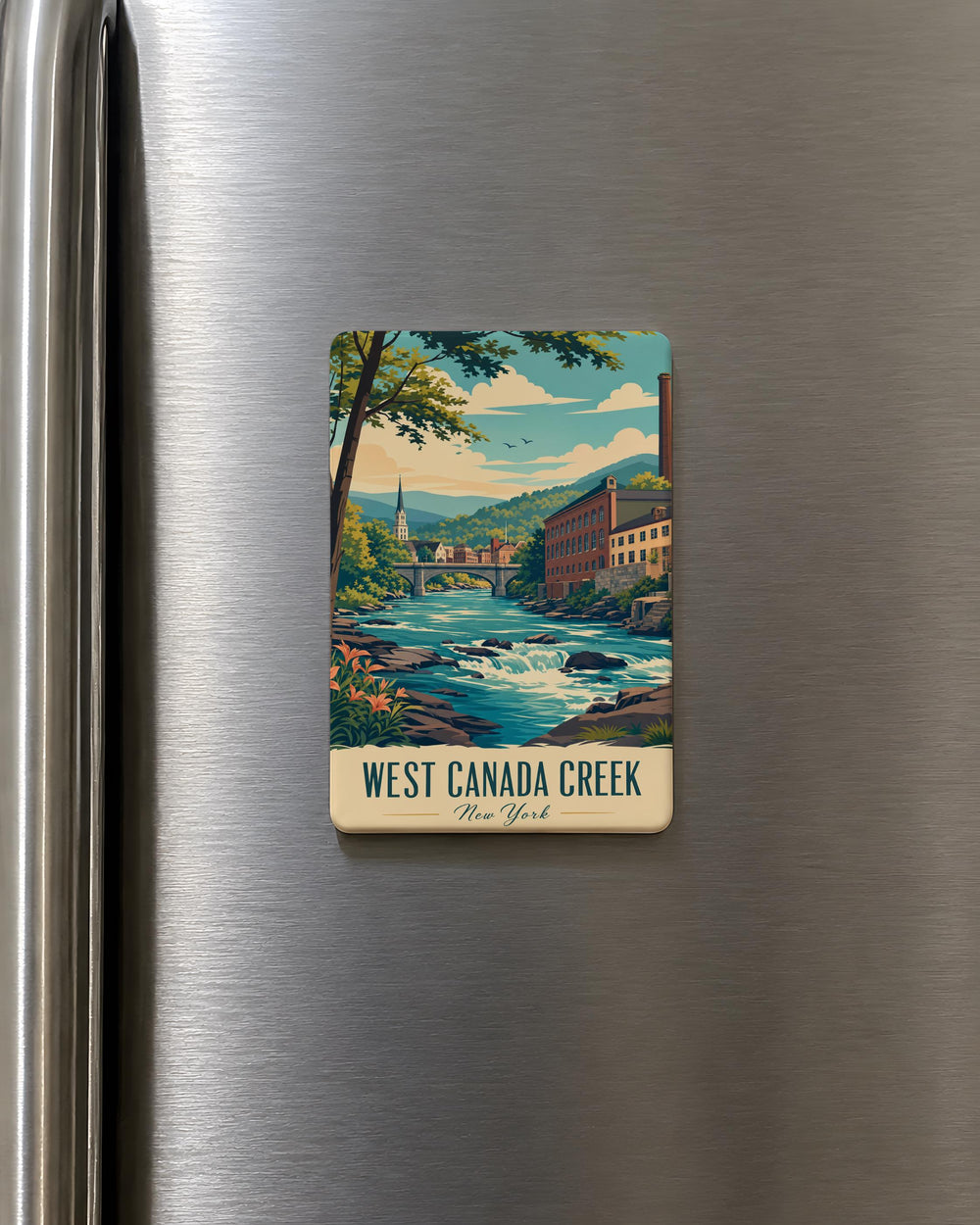 West Canada Creek Fridge Magnet, Upstate New York River Landmark Souvenir Magnet, West Canada Creek Travel Keepsake Magnet