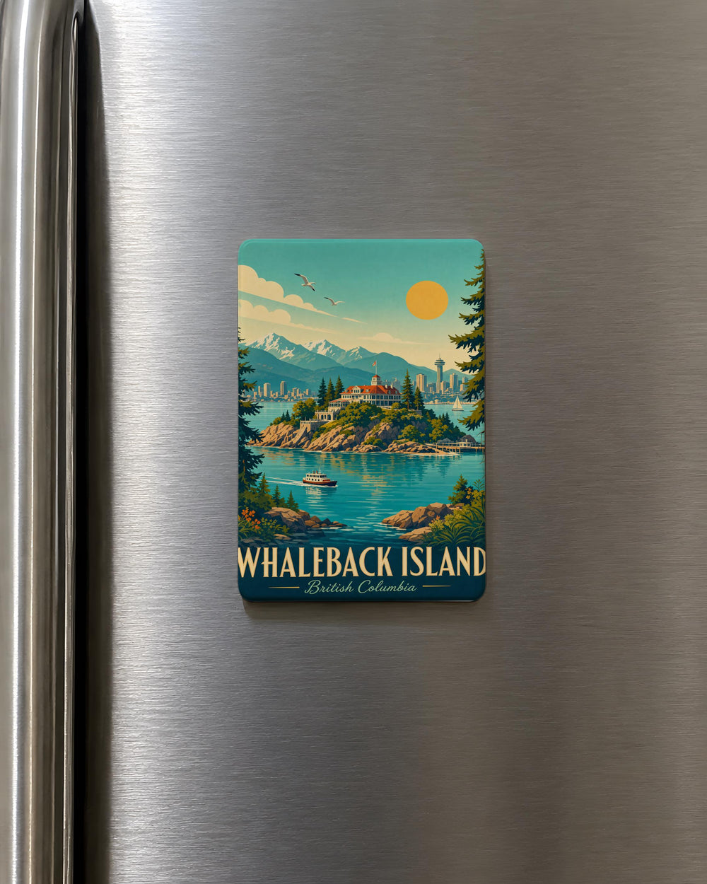Whaleback Island Fridge Magnet, Coastal Maine Island Souvenir Magnet, Ocean Seaside Travel Keepsake Magnet