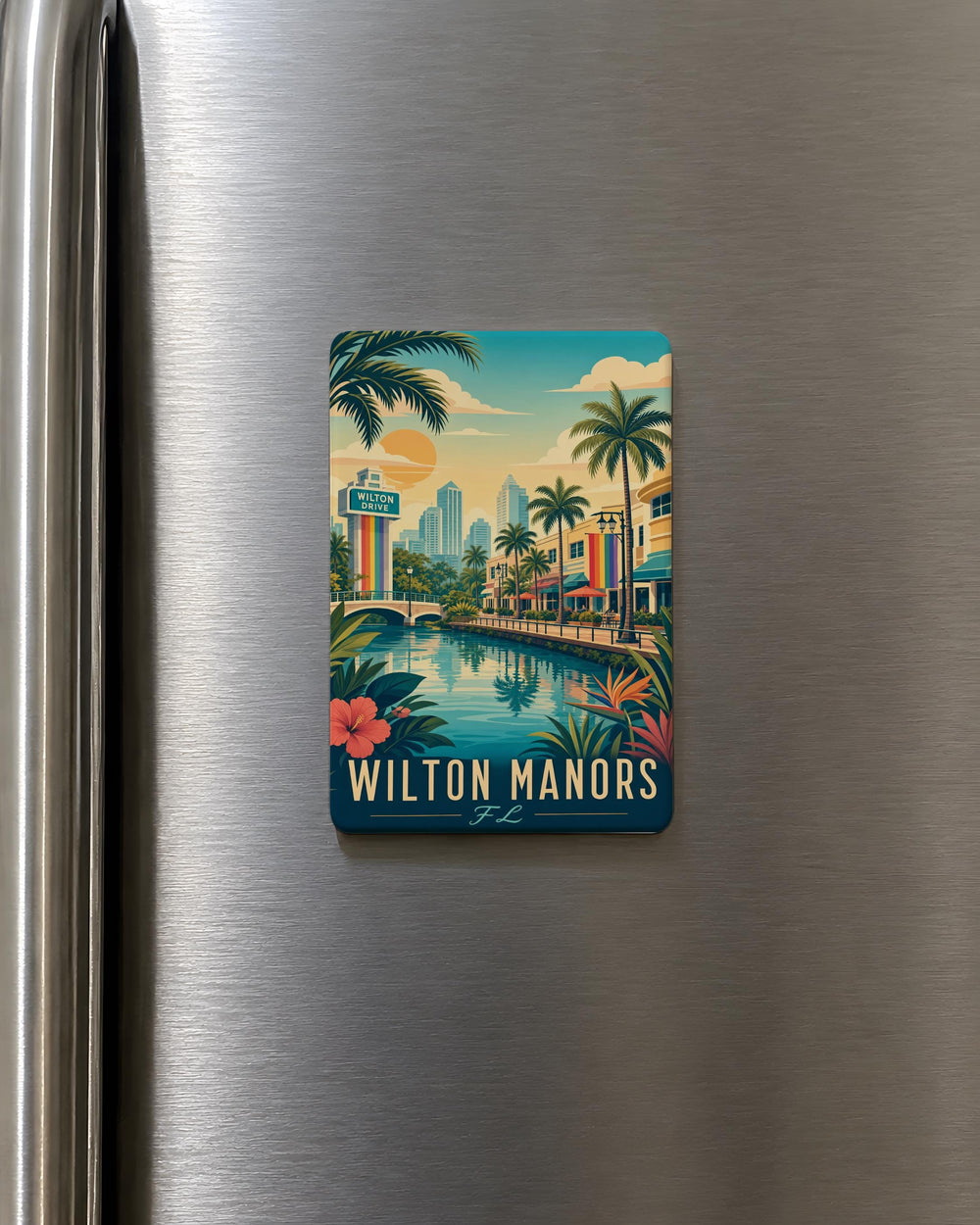 Wilton Manors Florida Fridge Magnet, Wilton Manors FL Souvenir Magnet, Wilton Manors Travel Gift, Florida Keepsake Magnet