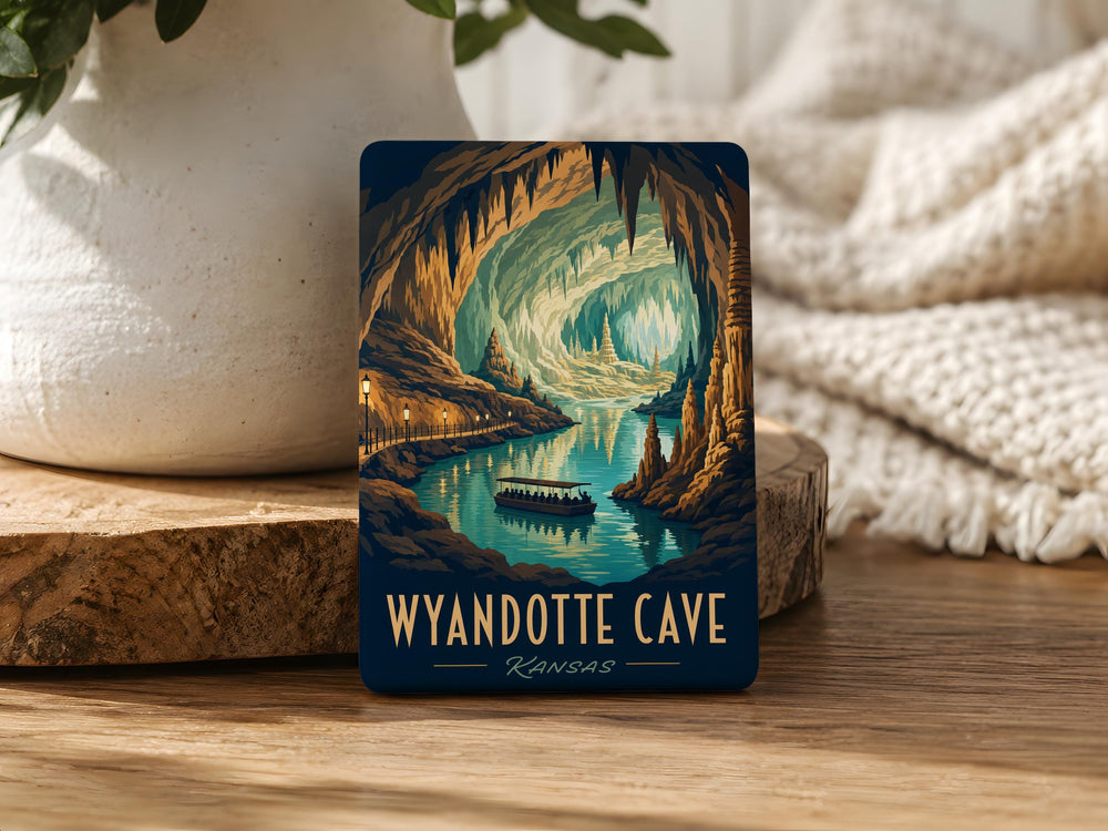 Wyandotte Cave Fridge Magnet, Indiana Cavern Souvenir, Underground Cave Landmark Magnet, Spelunking Gift