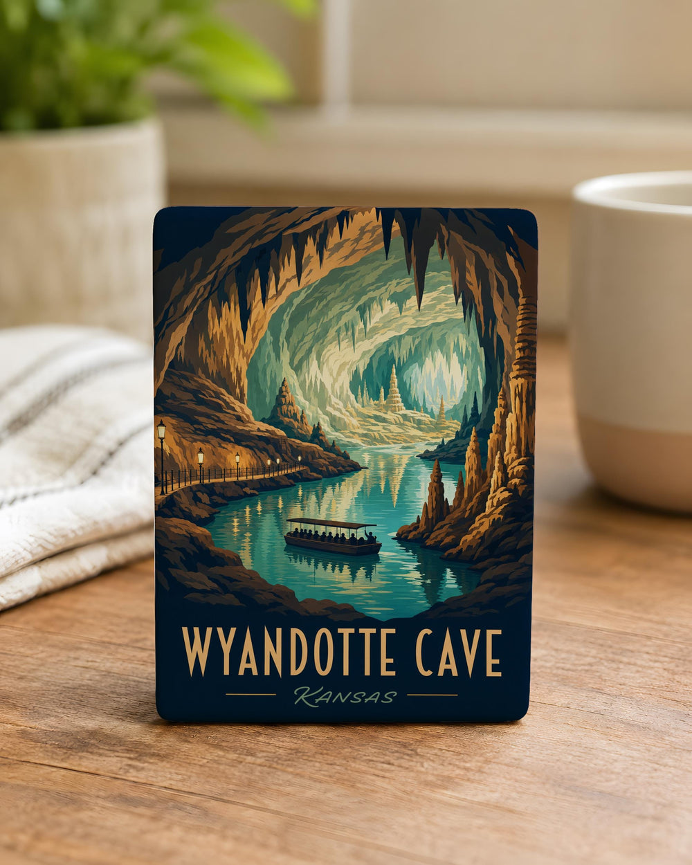 Wyandotte Cave Fridge Magnet, Indiana Cavern Souvenir, Underground Cave Landmark Magnet, Spelunking Gift