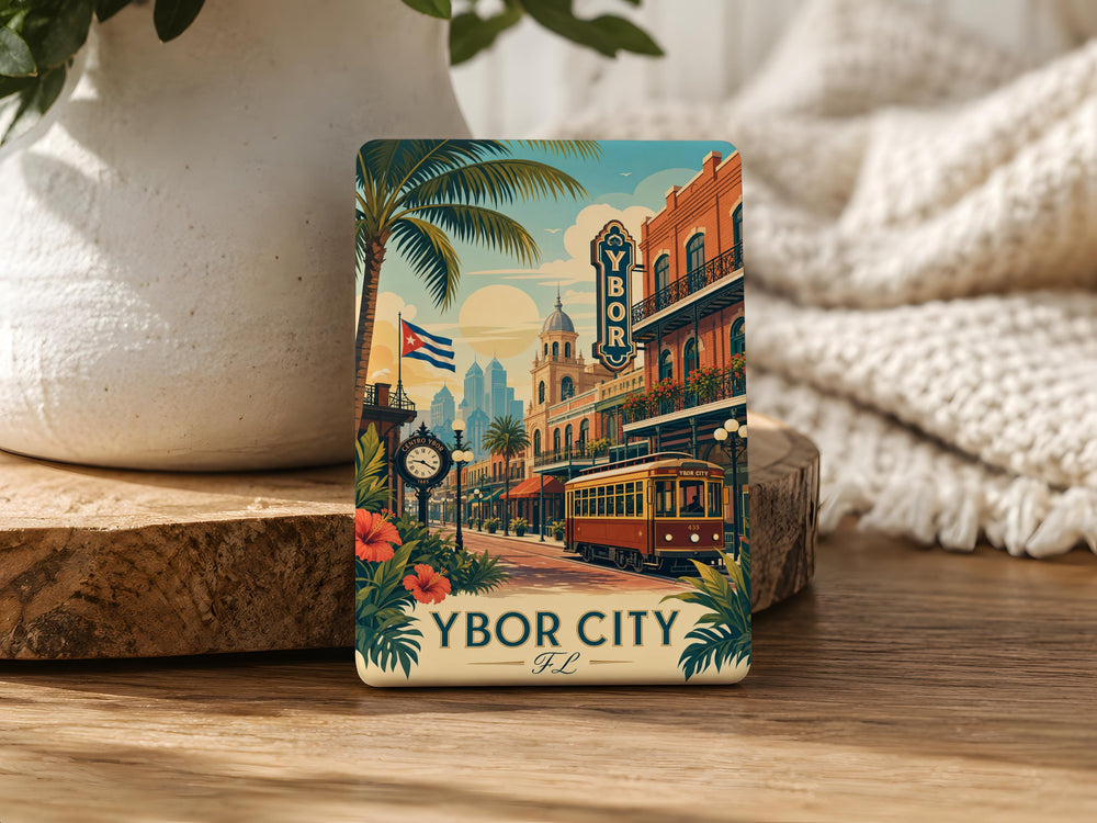 Ybor City FL Fridge Magnet, Ybor City Florida Souvenir Magnet, Tampa Historic District Travel Gift, Ybor City Landmark Magnet