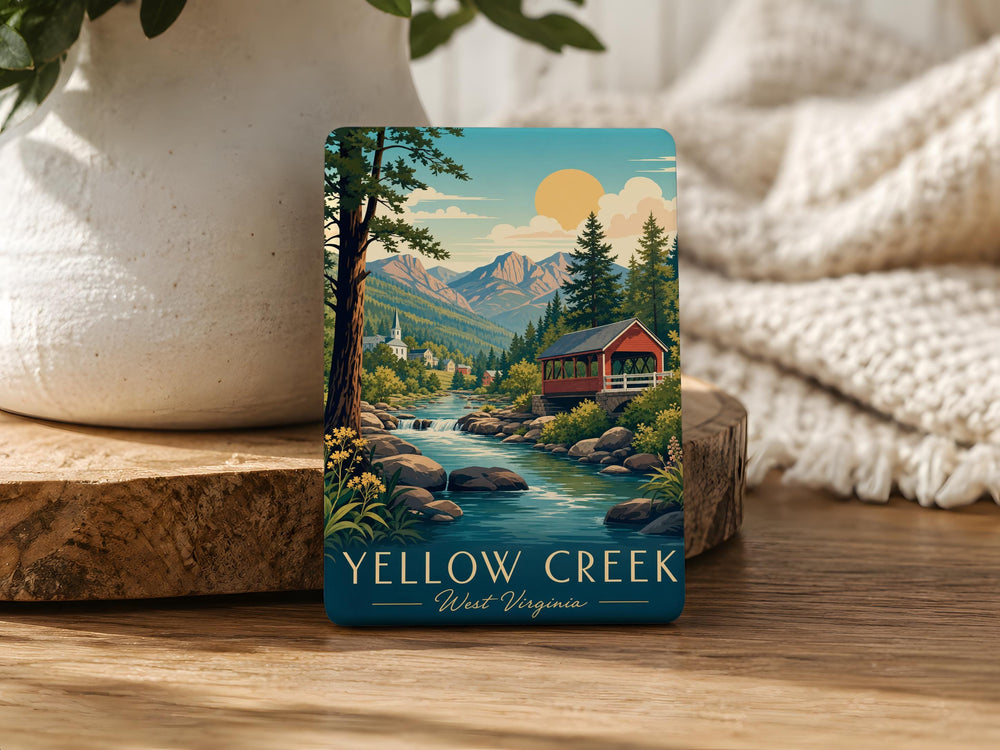 Yellow Creek Fridge Magnet, Yellow Creek Souvenir Magnet, Creek Nature Landmark Keepsake Magnet, Travel Gift Magnet