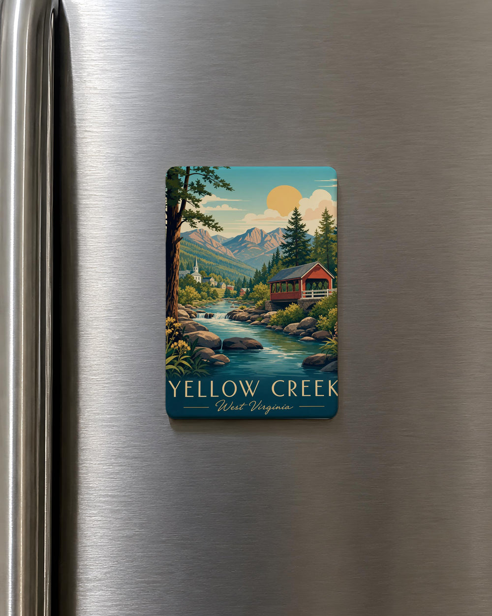 Yellow Creek Fridge Magnet, Yellow Creek Souvenir Magnet, Creek Nature Landmark Keepsake Magnet, Travel Gift Magnet