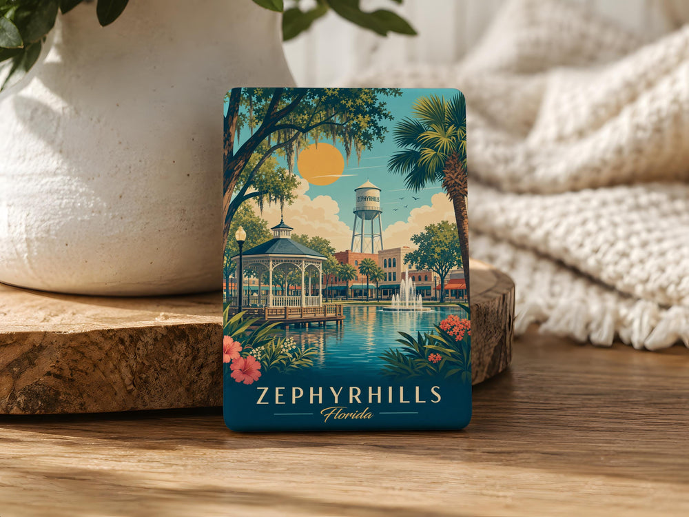 Zephyrhills FL Fridge Magnet, Zephyrhills Florida Souvenir Magnet, City Name Travel Keepsake Refrigerator Magnet