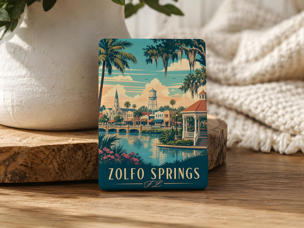 Zolfo Springs FL Fridge Magnet, Florida Town Souvenir Magnet, Zolfo Springs Travel Gift, Florida Road Trip Keepsake Magnet