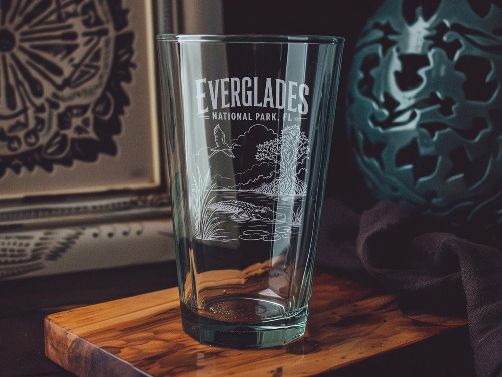 Everglades National Park Florida Pint Glass, Everglades FL Souvenir Bar Glass, National Park Travel Gift