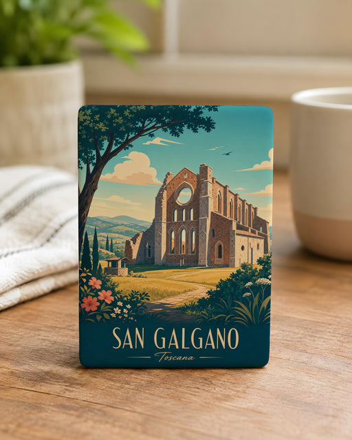 Abbey of San Galgano Fridge Magnet, Tuscany Italy Ruins Souvenir Magnet, Medieval Abbey Landmark Kitchen Magnet