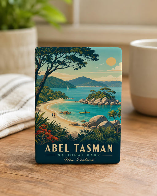 Abel Tasman National Park Fridge Magnet, New Zealand Coastal Scenery Souvenir, Hiking and Beach Travel Keepsake Magnet