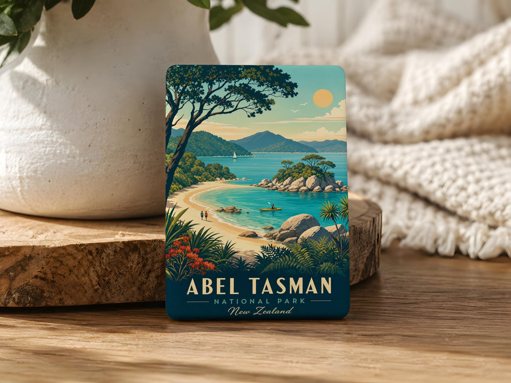 Abel Tasman National Park Fridge Magnet, New Zealand Coastal Scenery Souvenir, Hiking and Beach Travel Keepsake Magnet