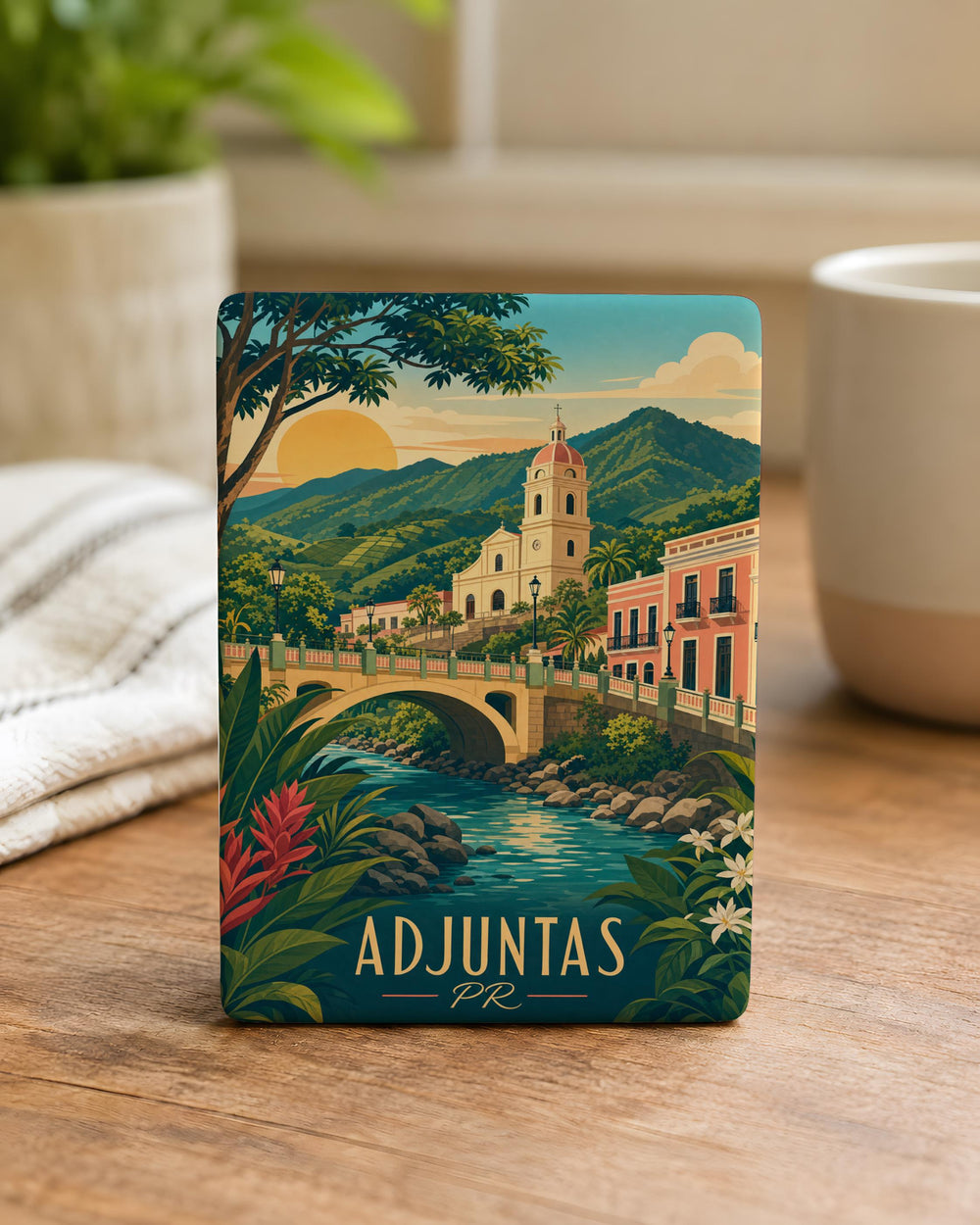 Adjuntas Puerto Rico Fridge Magnet, Adjuntas PR Souvenir Magnet, Puerto Rico Travel Keepsake Magnet, Boricua Gift